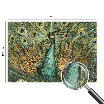 3D photo wallpaper mural featuring a majestic peacock