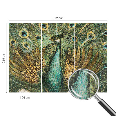 3D photo wallpaper mural Majestic peacock