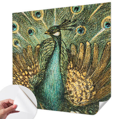 3D photo wallpaper mural featuring a majestic peacock
