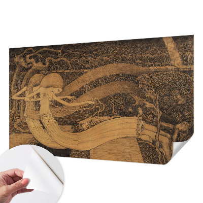 Nursery wall mural with surrealistic characters