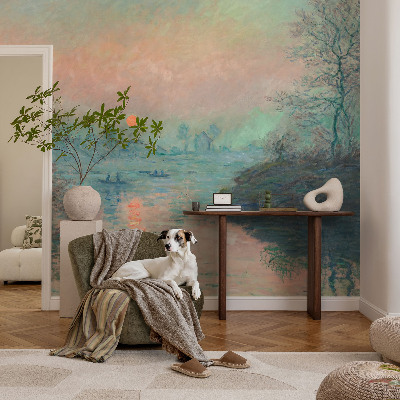Children's wall mural with an atmospheric twilight scene