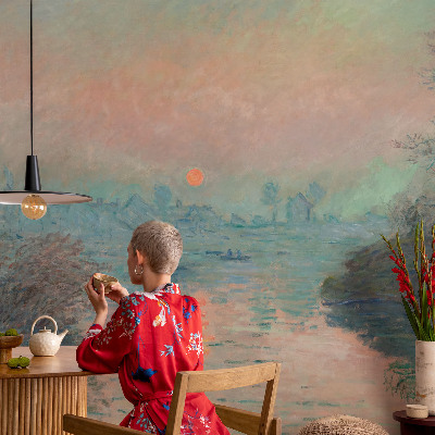 Children's wall mural with an atmospheric twilight scene