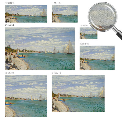 Baby room wall mural with a seaside landscape design