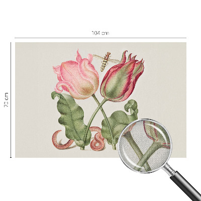 Peel and stick wall mural featuring a tulip beauty design