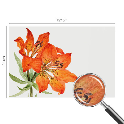 Stick-on wall mural with an orange lily motif
