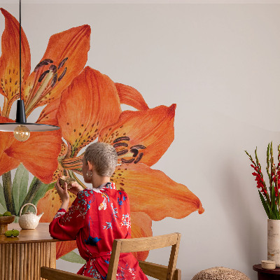 Stick-on wall mural Orange lily
