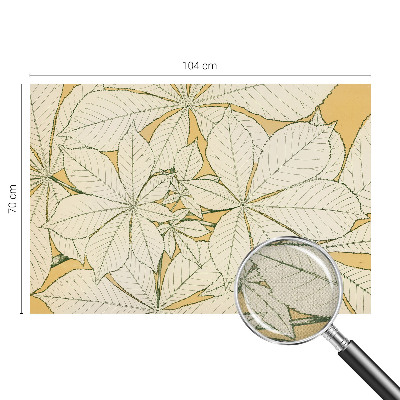 Peel and stick wall mural for living room with a chestnut leaves design