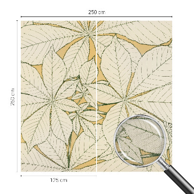 Peel and stick wall mural for living room with a chestnut leaves design
