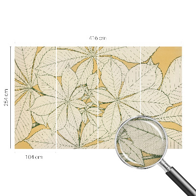 Peel and stick wall mural for living room Chestnut leaves