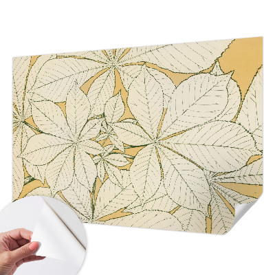 Peel and stick wall mural for living room Chestnut leaves