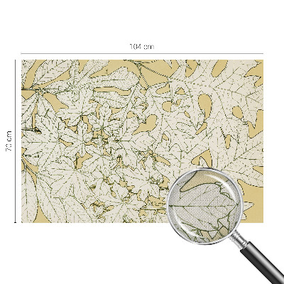 Removable wall mural wallpaper with a tree leaves design