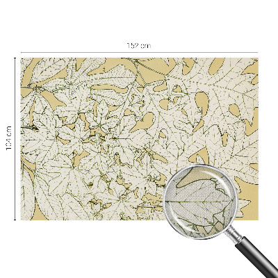 Removable wall mural wallpaper with a tree leaves design