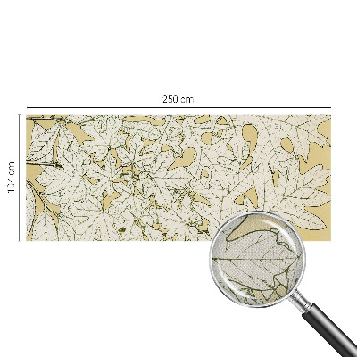 Removable wall mural wallpaper with a tree leaves design