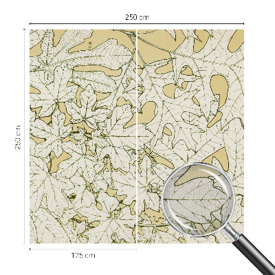 Removable wall mural wallpaper with a tree leaves design