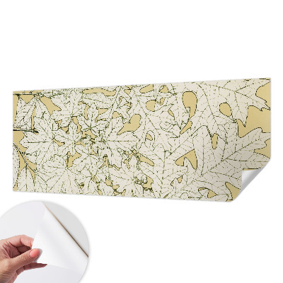 Removable wall mural wallpaper with a tree leaves design