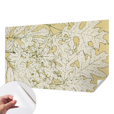 Removable wall mural wallpaper with a tree leaves design