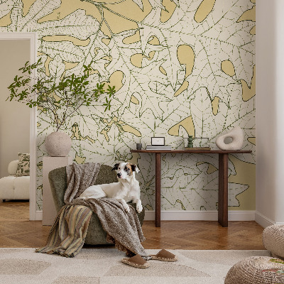 Removable wall mural wallpaper Tree leaves