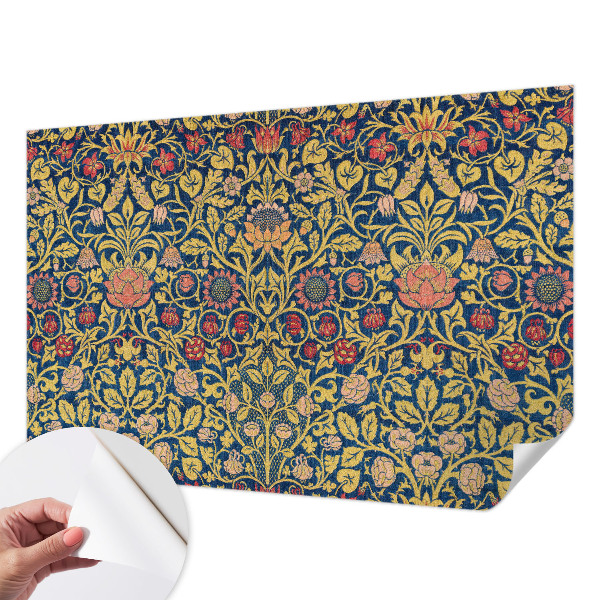 Peel and stick wall mural for bedroom with a floral pattern