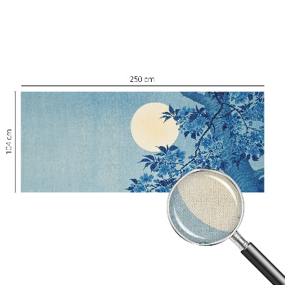 Peel and stick wall mural for kids' room with a flower moon design