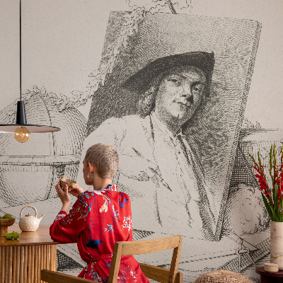 3D photo wallpaper mural artistic portrait design