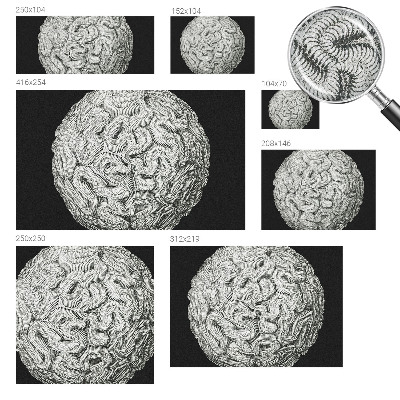 3D wall mural featuring a spherical structural pattern