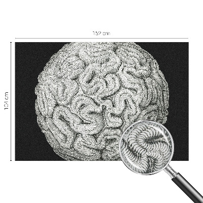 3D wall mural featuring a spherical structural pattern