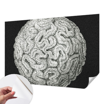 3D wall mural featuring a spherical structural pattern