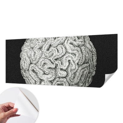 3D wall mural featuring a spherical structural pattern