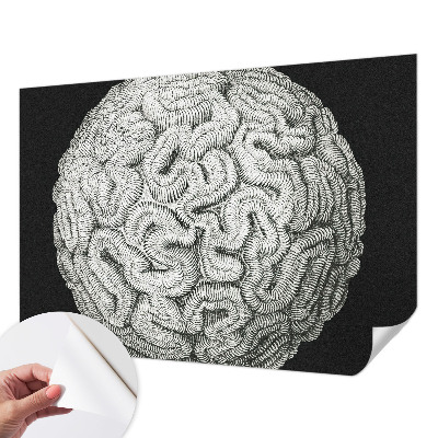 3D wall mural featuring a spherical structural pattern