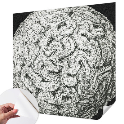 3D wall mural featuring a spherical structural pattern