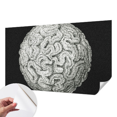 3D wall mural featuring a spherical structural pattern