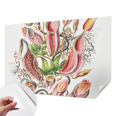 Children's wall mural with plant details