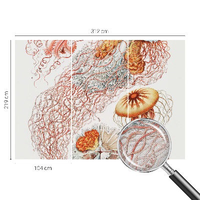 Peel and stick wall mural with a fancy jellyfish design