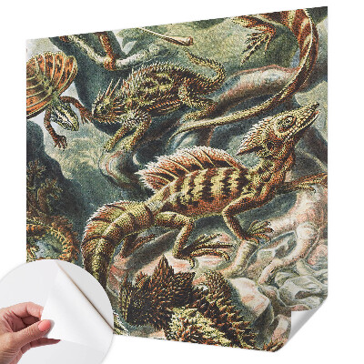 Baby room wall mural with an exotic reptiles design