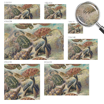 Self-adhesive wall mural with a turtle fauna motif