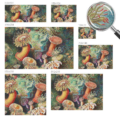 Self-adhesive photo wallpaper with a pattern of fancy anemones
