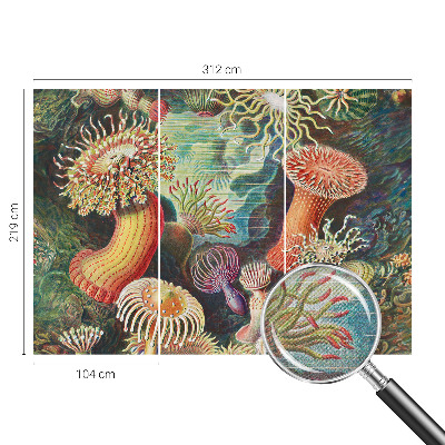 Self-adhesive photo wallpaper with a pattern of fancy anemones