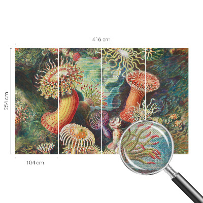 Self-adhesive photo wallpaper with a pattern of fancy anemones