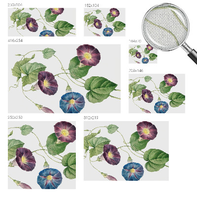 Peel and stick wallpaper mural with a floristic elegance design