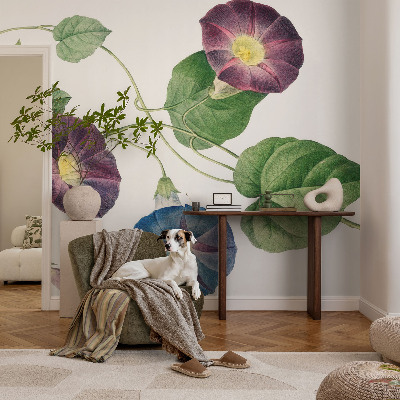 Peel and stick wallpaper mural with a floristic elegance design
