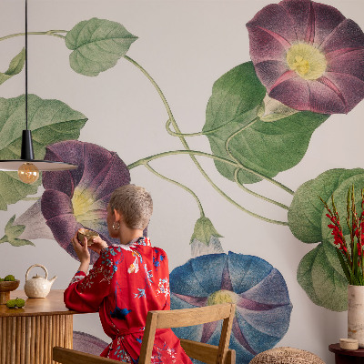 Peel and stick wallpaper mural with a floristic elegance design
