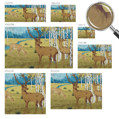 Removable wall mural with a forest harmony design