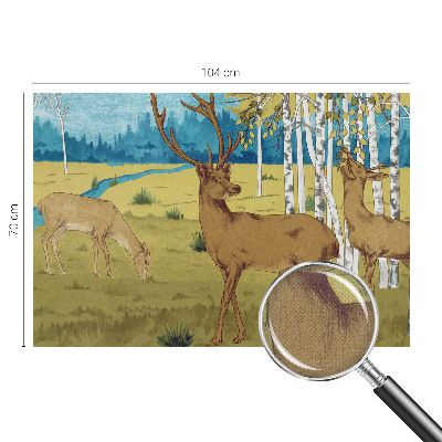 Removable wall mural with a forest harmony design