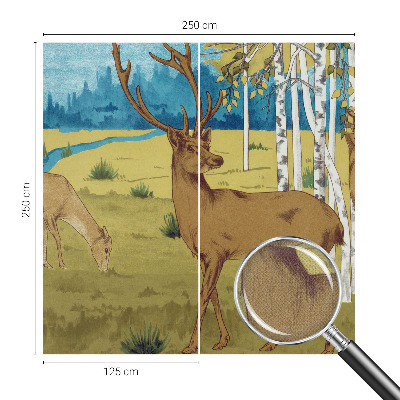 Removable wall mural with a forest harmony design