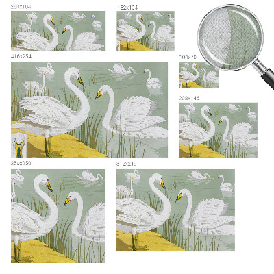 Stick-on wall mural with a Swan Lake design