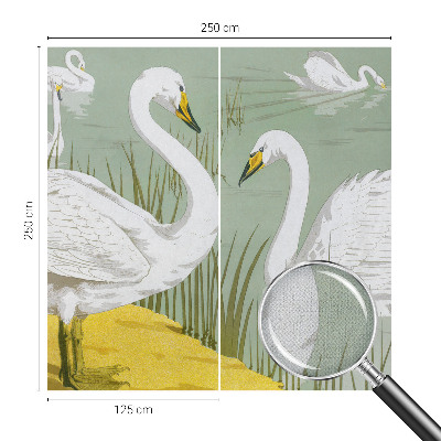 Stick-on wall mural with a Swan Lake design