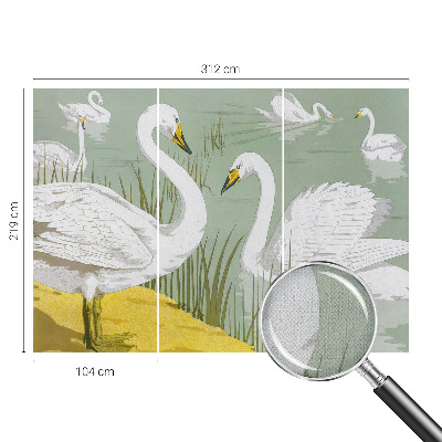 Stick-on wall mural Swan Lake