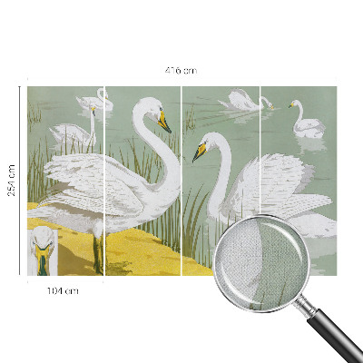 Stick-on wall mural with a Swan Lake design