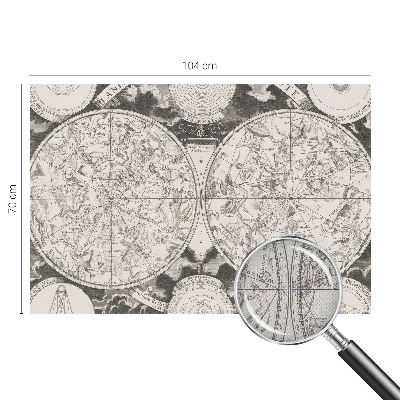 Removable wall mural wallpaper with a star map design