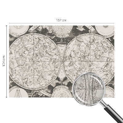 Removable wall mural wallpaper with a star map design